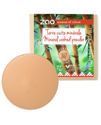 Zao  økologisk Mineral Cooked Powder  347 Apricot Beige  Refill  15
