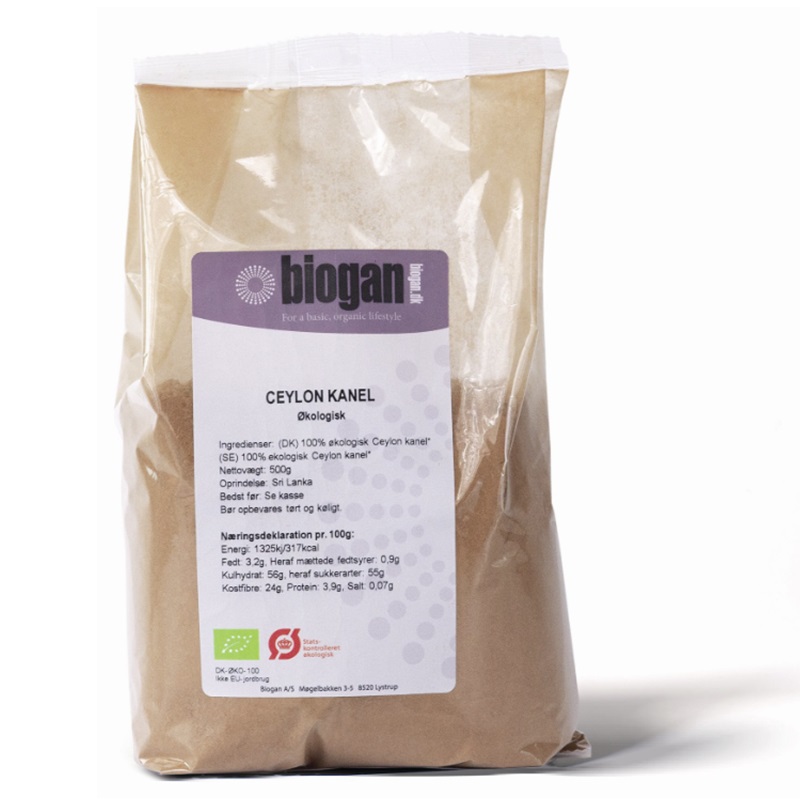 Biogan økologisk Ceylon Kanel Pulver 500g