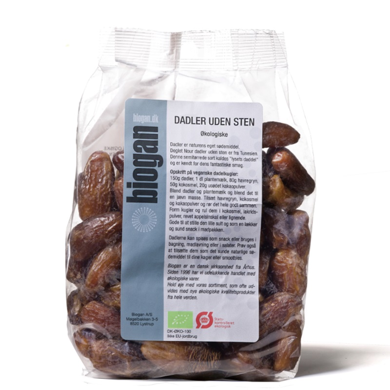 Biogan økologiske Dadler Uden Sten 500g