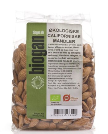 Biogan økologiske Mandler Californiske 400g