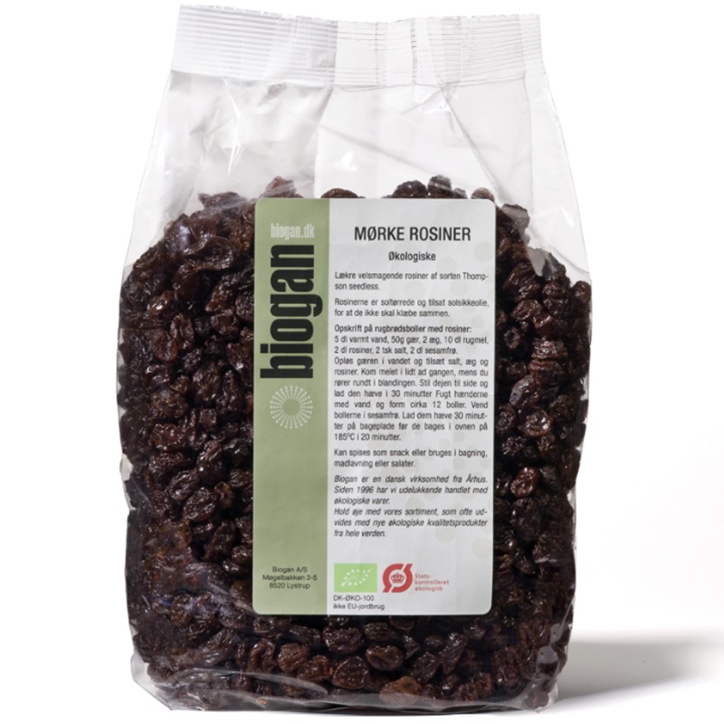 Biogan økologiske Mørke Rosiner 1kg
