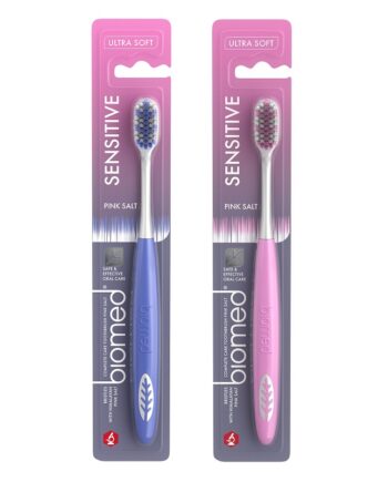 Biomed Tandbørste Med Pink Himalayasalt Krystaller Ultra Soft