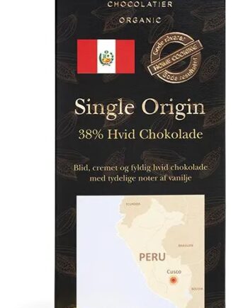 Elmelund Chocolatier økologiske Chokolade Knapper 38  Hvid Chokolade 200g