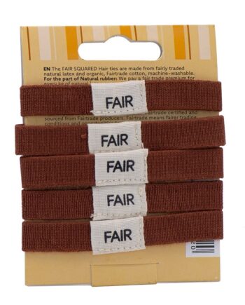 Fair Squared Hårelastikker  -pak Brun