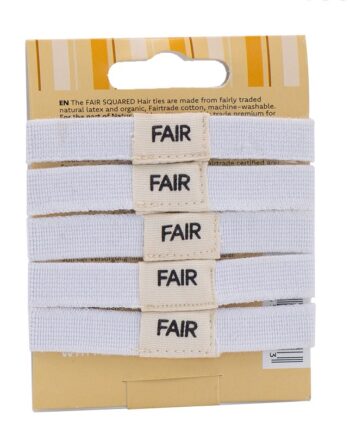 Fair Squared Hårelastikker  -pak Hvid