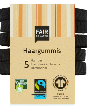 Fair Squared Hårelastikker  -pak Sort