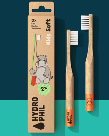 Hydrophil  -pak Bambus Tandbørster Børn Hippo