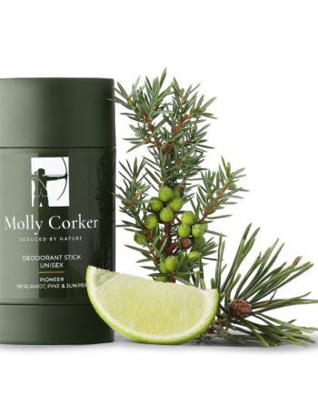 Molly Corker Natural Deodorant Stick Juniper   Bergamot  Pine Pioneer
