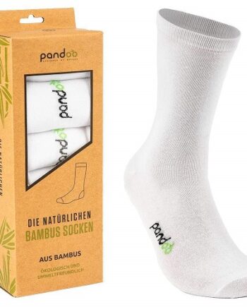 Pandoo Hvide Bambus Herrestrømper   Str  43-46