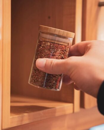 Pandoo Opbevarings Glas Med Bambuslåg 160 Ml