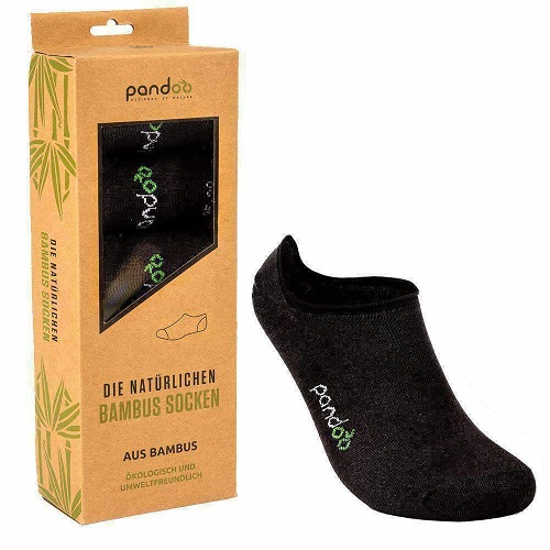 Pandoo Sorte Bambus Footies Str 39-42