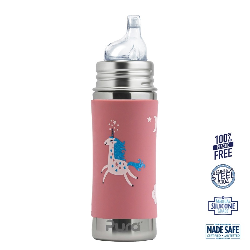 Pura Sipper Spouts Baby Sutteflaske Mdr Enhjørning 325ml Fast Flow