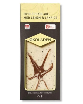 økoladen økologisk Hvid Chokolade Lemon   Lakrids
