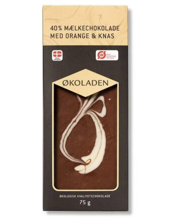 økoladen økologisk Mælkechokolade Orange   Knas