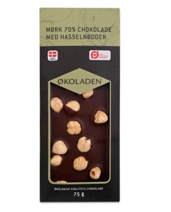 økoladen økologisk Mørk 70  Chokolade Hasselnødder
