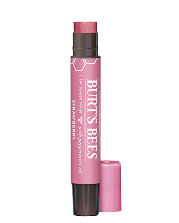 Burt 39   Bees Lip Shimmer Strawberry