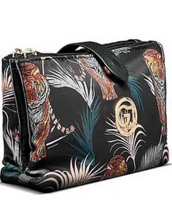 Gillian Jones Makeup Pung Sort Tigre   Palme Print