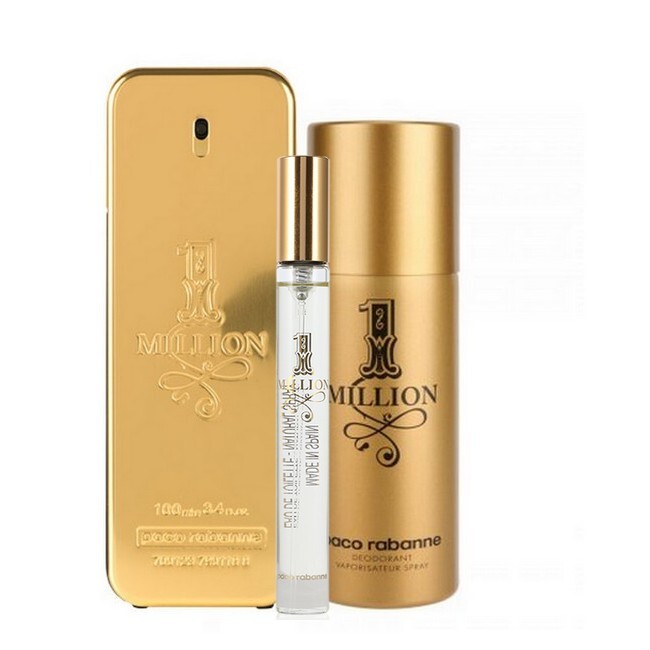 Paco Rabanne Million Sæt 100 Ml Edt Deodorant Spray Travel Spray 10 Ml