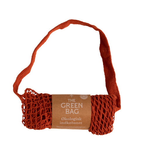 The Green Bag Indkøbsnet Af økologisk Bomuld Rød