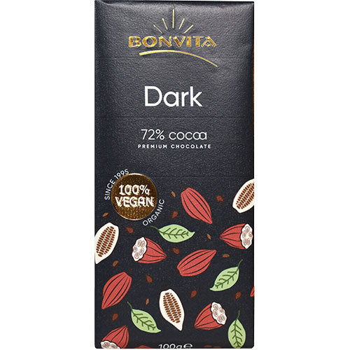 - Veganskbonvita Chokolade Mørk 72 Cacao økologisk