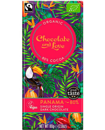 - Veganskchocolate And Love Mørk Chokolade Panama 80   økologisk