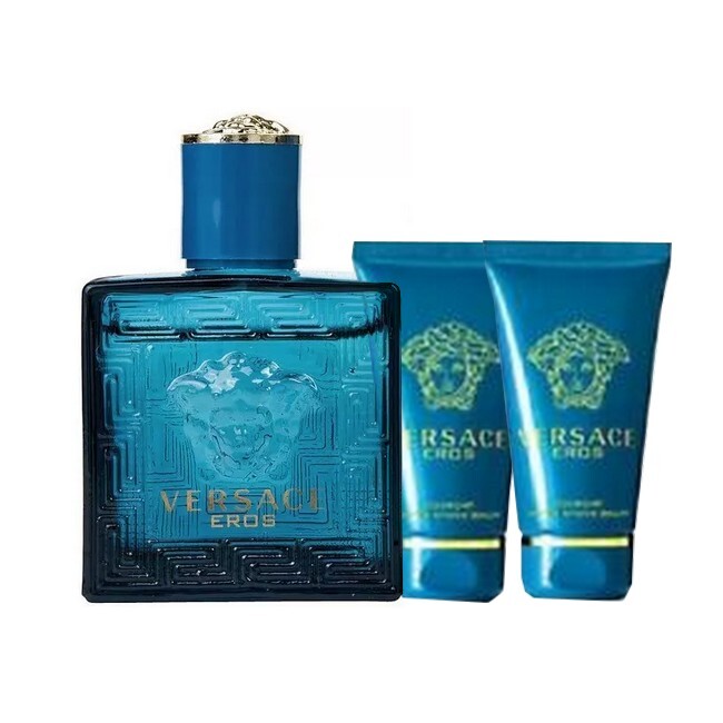 Versace Eros Eau De Toilette Gaveæske 50 Ml Showergel Aftershave
