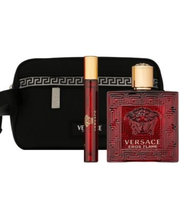 Versace Eros Flame Eau De Parfum Sæt 100 Ml   Travel Spray   Taske