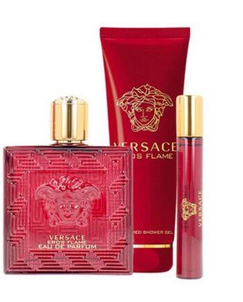 Versace Eros Flame Sæt 100 Ml Edp   10 Ml Travel Spray   Shower Gel