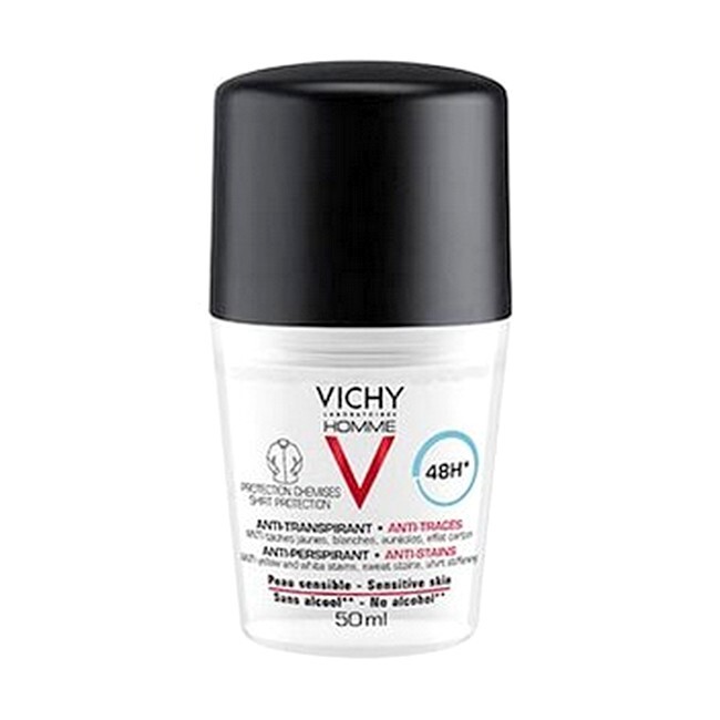 Vichy Homme Deo Roll On Anti Transpirant Anti Traces 50 Ml