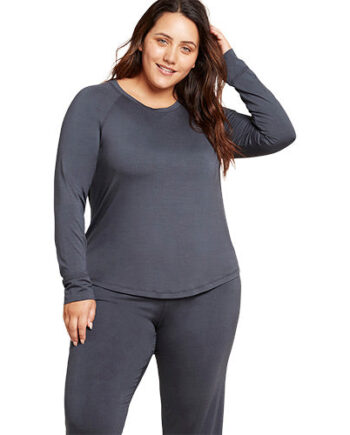 Boody Goodnight Raglan Sleep Top Storm Str  Xs