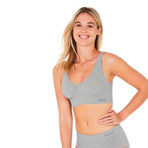 Boody Padded Shaper Crop Bra Lysegrå Str