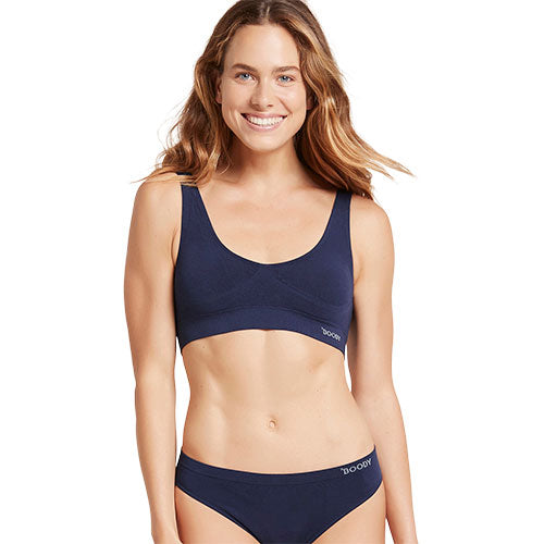 Boody Padded Shaper Crop Bra Navy Str