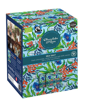 Chocolate And Love Sea Salt Dispenser Box 120x5 5g Chokolader    økologisk