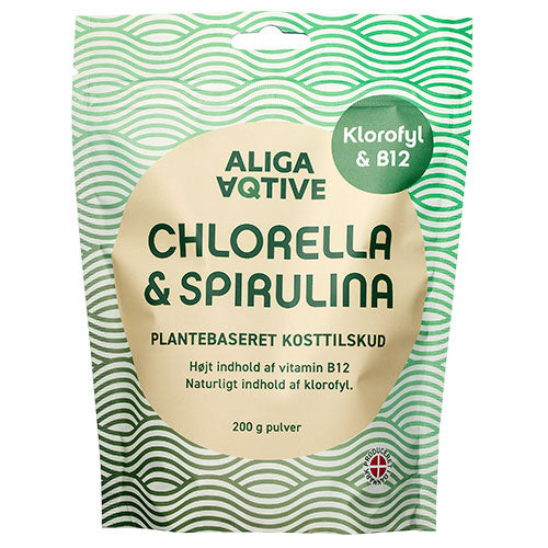 - Veganskaliga Aqtive Chlorella Spirulina Pulver