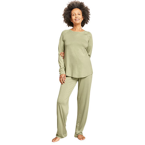 - Veganskboody Goodnight Raglan Sleep Top Sage Str