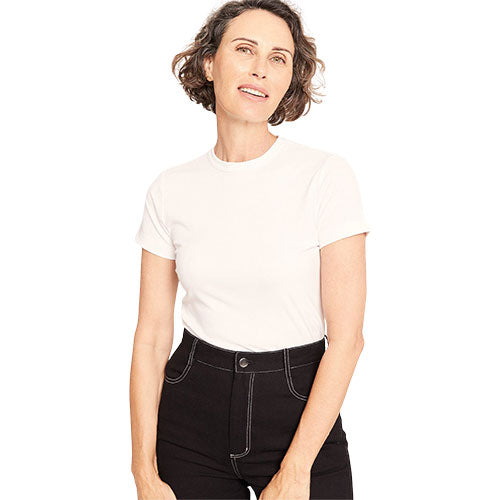 - Veganskboody Women 39 Ribbed Crew Neck -shirt Hvid Str