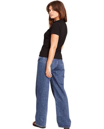 - Veganskboody Women 39   Ribbed Crew Neck  -shirt Sort Str