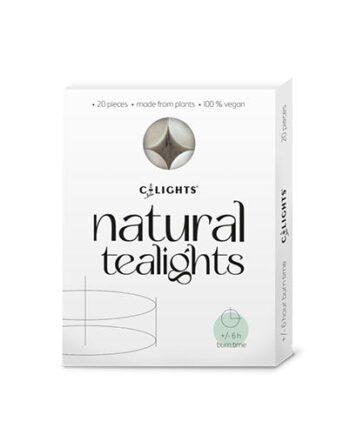 - Veganskc-light Fyrfadslys 20 Stk    Bionedbrydelig Holder