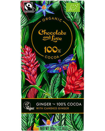 - Veganskchocolate And Love Mørk Chokolade Med Kandiseret Ingefær 100   økologisk