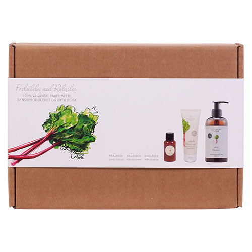 - Vegansknaturfarm Gaveæske Rabarber Håndsæbe -creme Body Lotion