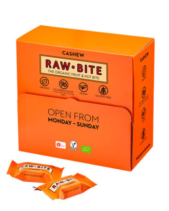 - Veganskrawbite Officebox Cashew 45x15g  økologisk
