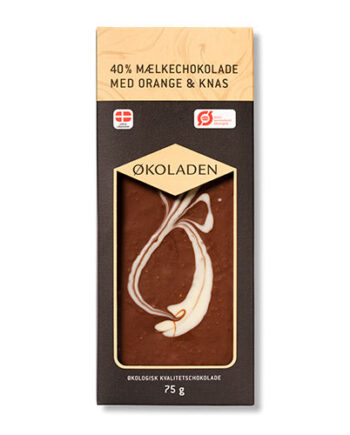 økoladen Chokolade Mælk Orange Knas  økologisk