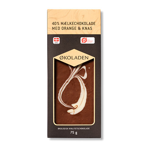 økoladen Chokolade Mælk Orange Knas økologisk
