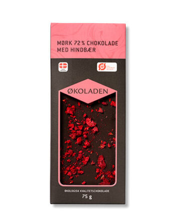 økoladen Chokolade Mørk Hindbær 72   økologisk