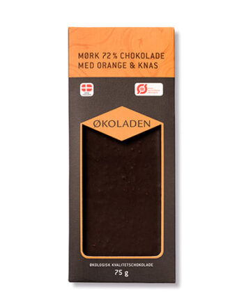 økoladen Chokolade Mørk Orange Knas  økologisk