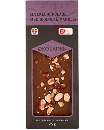 økoladen Mælkechokolade    Brændte Mandler  økologisk
