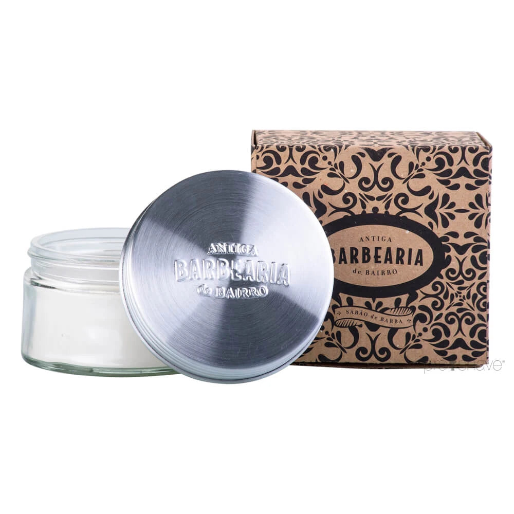 Antiga Barbearia De Bairro Barbersæbe Glasskål 150 Gr