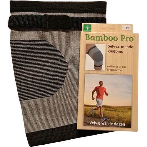 Bamboo Pro Knæbind Str: Velcrobånd Selvvarmende Ekstra Støtte Stk