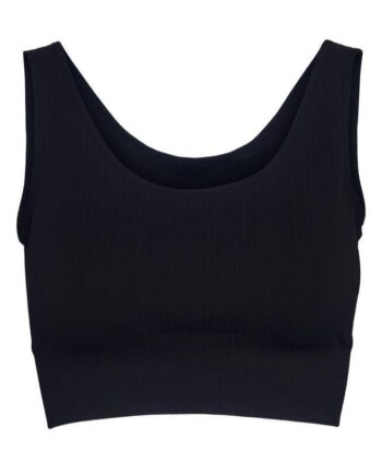 Bella Beluga Ribbed Cropped Top  Black