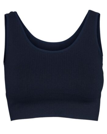 Bella Beluga Ribbed Cropped Top  Navy